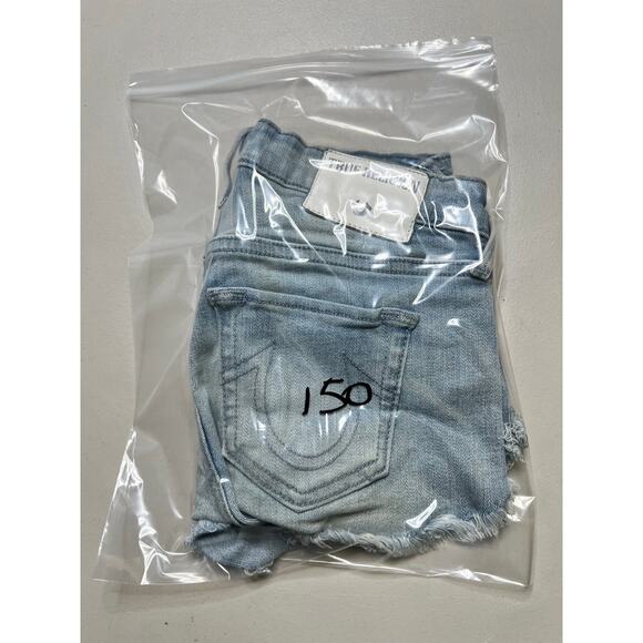 True Religion Women's Joey Denim Cutoff Denim Shorts in Blue Moon size 23 - Y2K - Picture 12 of 13